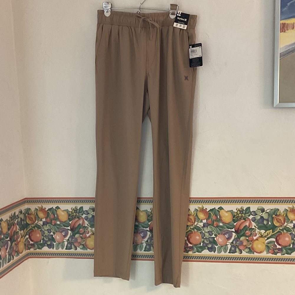 Hurley Active Jogger Exist New Lt Warp Knit Pant, Size M, Bristlecone/Tan, NWT